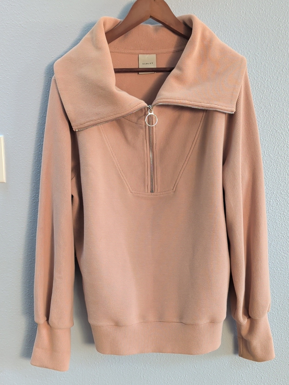 Varley Vine Dusty Rose Half-Zip Funnel Sweatshirt Pullover